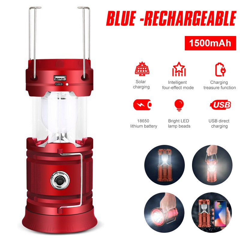 Solar LED Camping Light Portable Camping Lamp USB Rechargeable Flashlight Emergency Tent Lamp Torch Waterproof Lighting Outdoor Solar LED Camping Light Portable Camping Lamp USB Rechargeable Flashlight Emergency Tent Lamp Torch Waterproof Lighting Outdoor